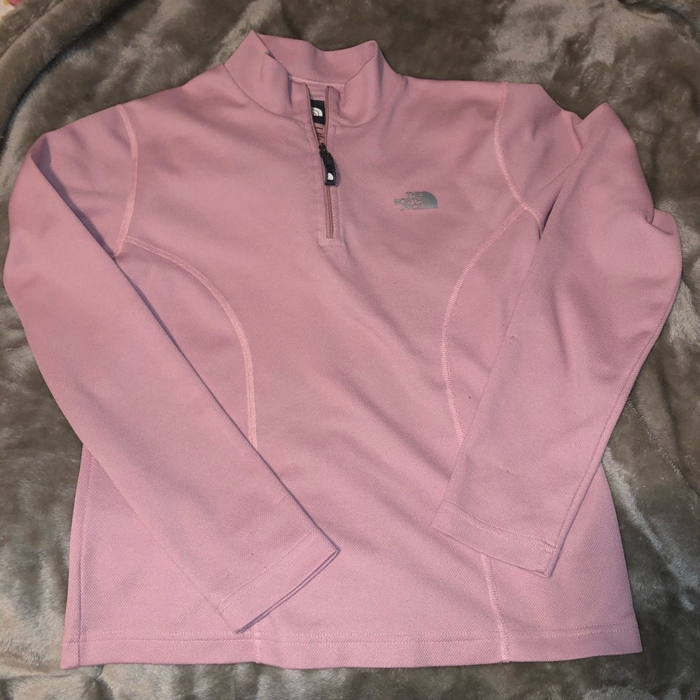 Pink north face quarter zip